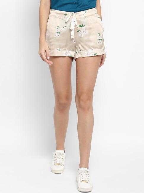 aditi wasan cream floral print shorts