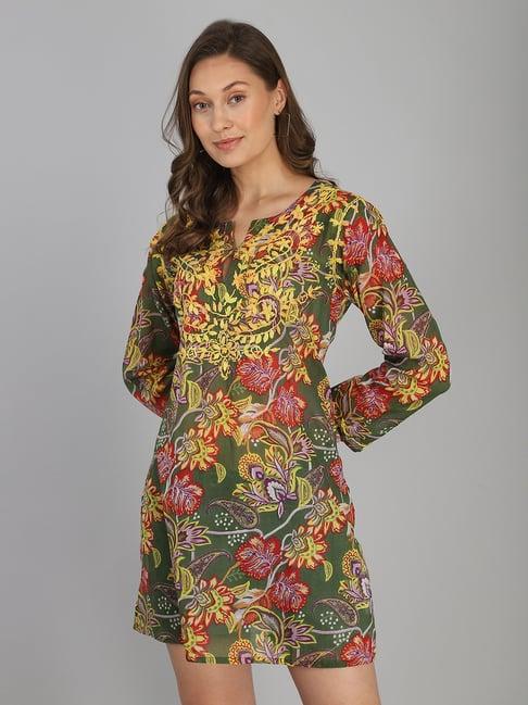 aditi wasan green printed tunic