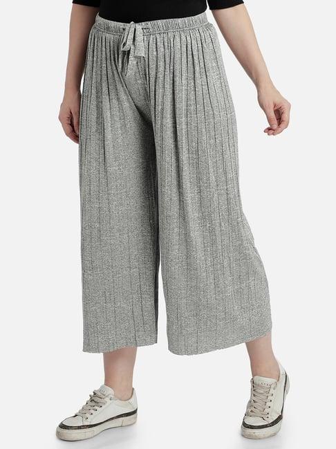 aditi wasan grey relaxed fit pleated culottes