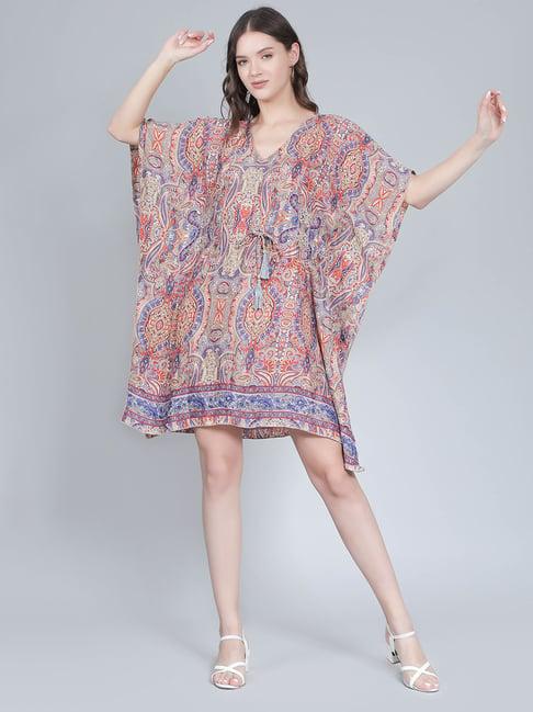 aditi wasan multicolor printed kaftan dress