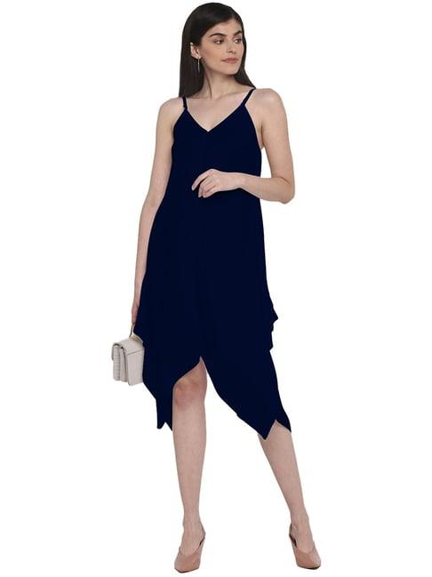 aditi wasan navy assymetric dress