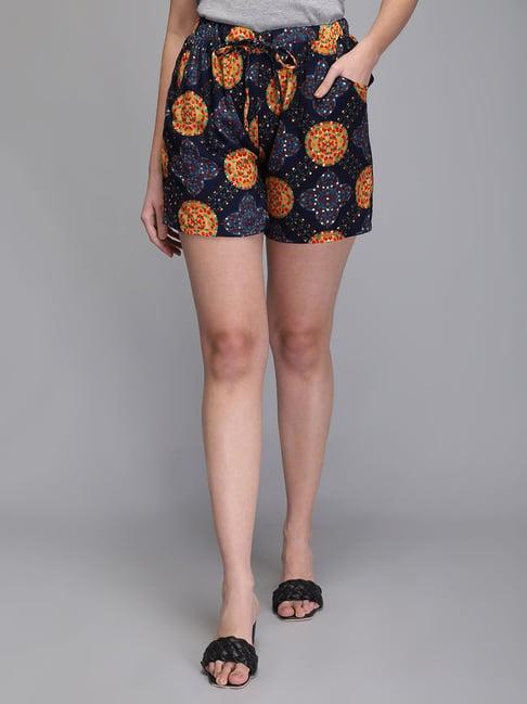 aditi wasan navy printed shorts