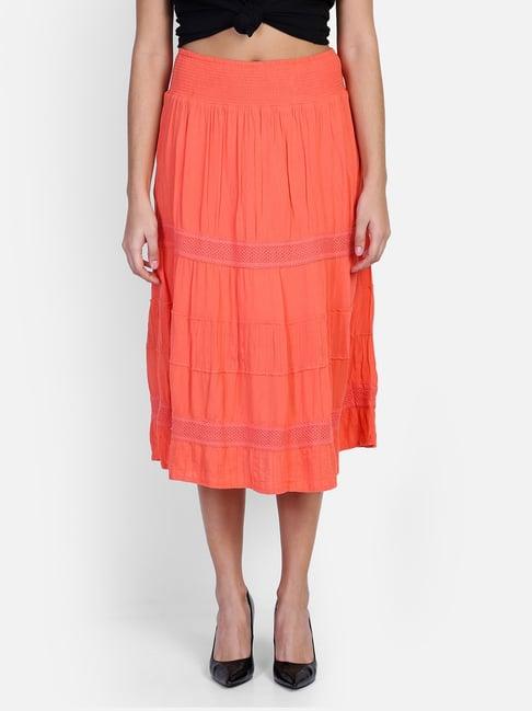 aditi wasan peach a-line midi skirt