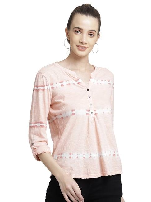 aditi wasan peach printed top