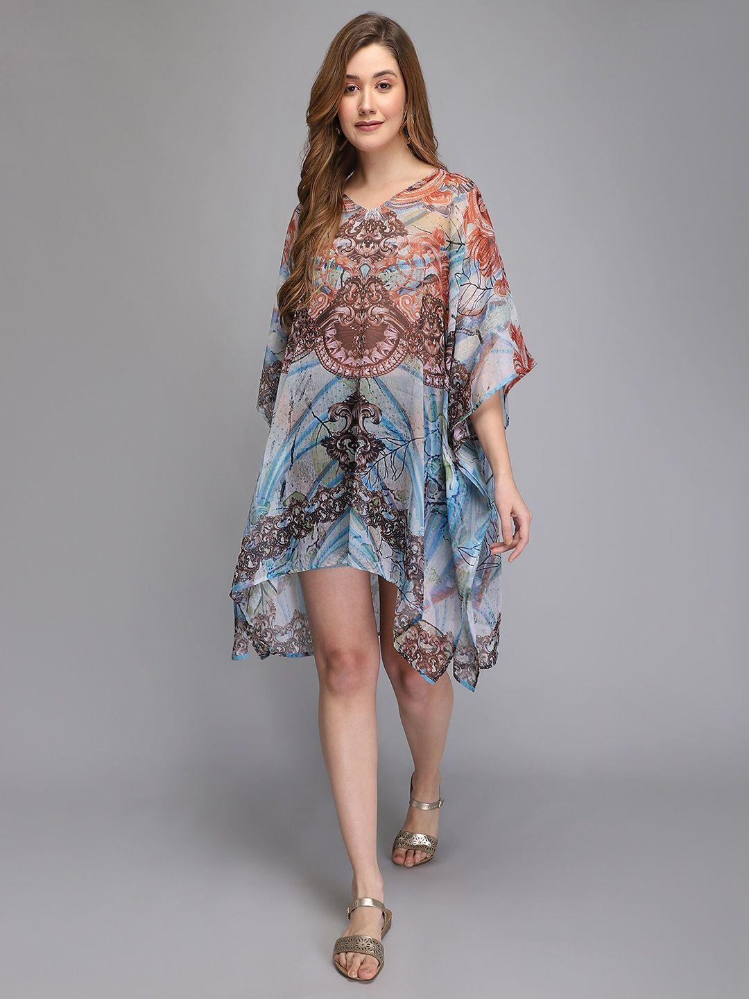 aditi wasan tribal printed kaftan dress