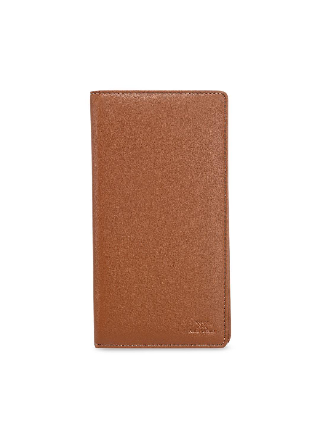 aditi wasan unisex brown leather solid passport holder