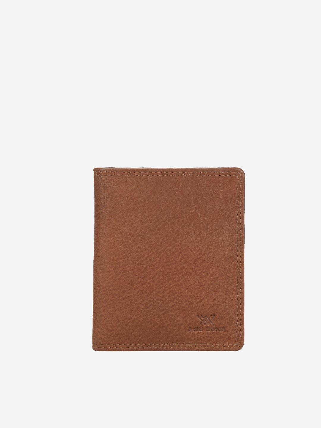aditi wasan unisex tan leather card holder