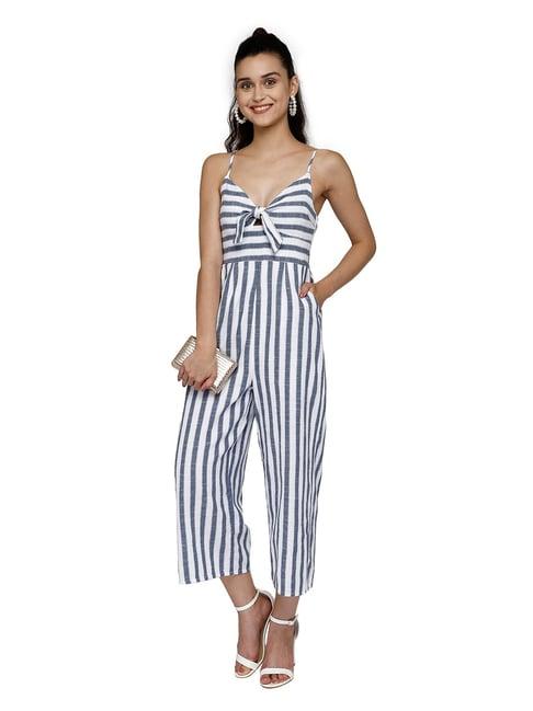 aditi wasan white striped jumpsuit