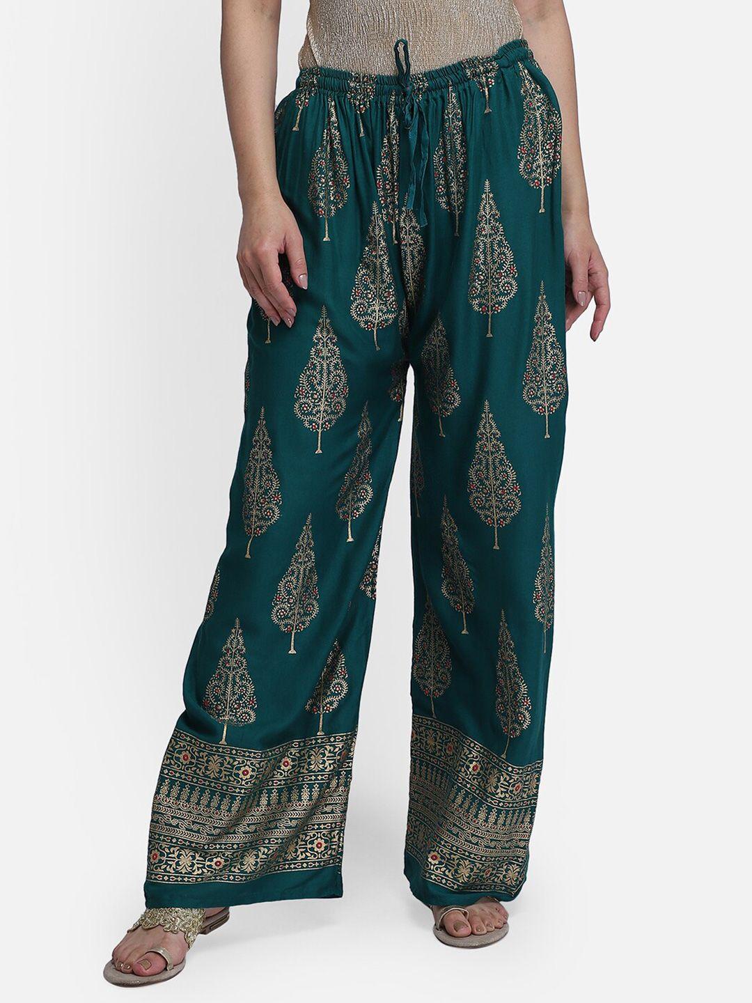 aditi wasan women ethnic motifs printed woven palazzos