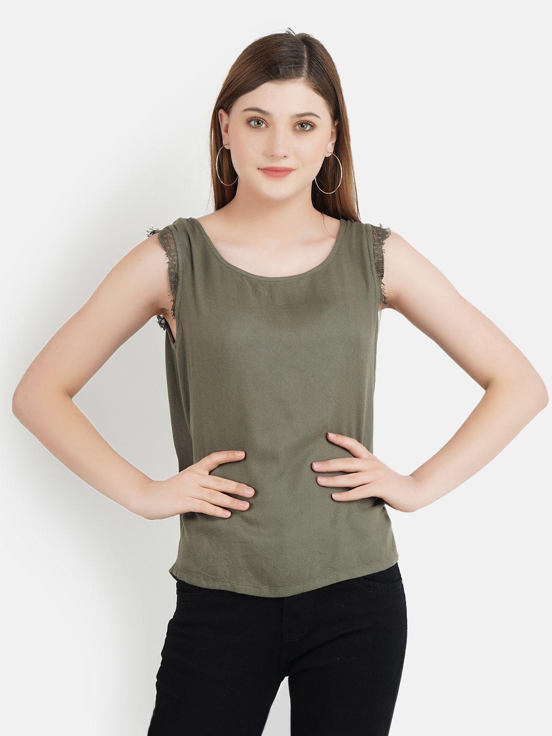 aditi wasan women green solid top