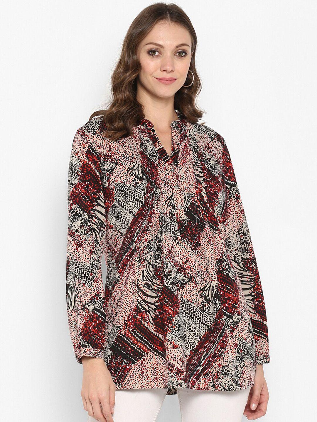 aditi wasan women maroon printed top