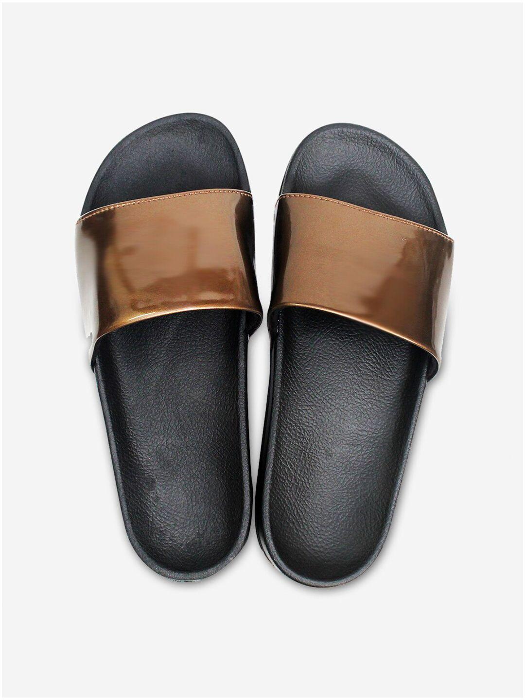 adiver women brown & black sliders