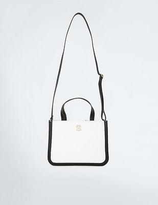 adjustable strap textured satchel bag
