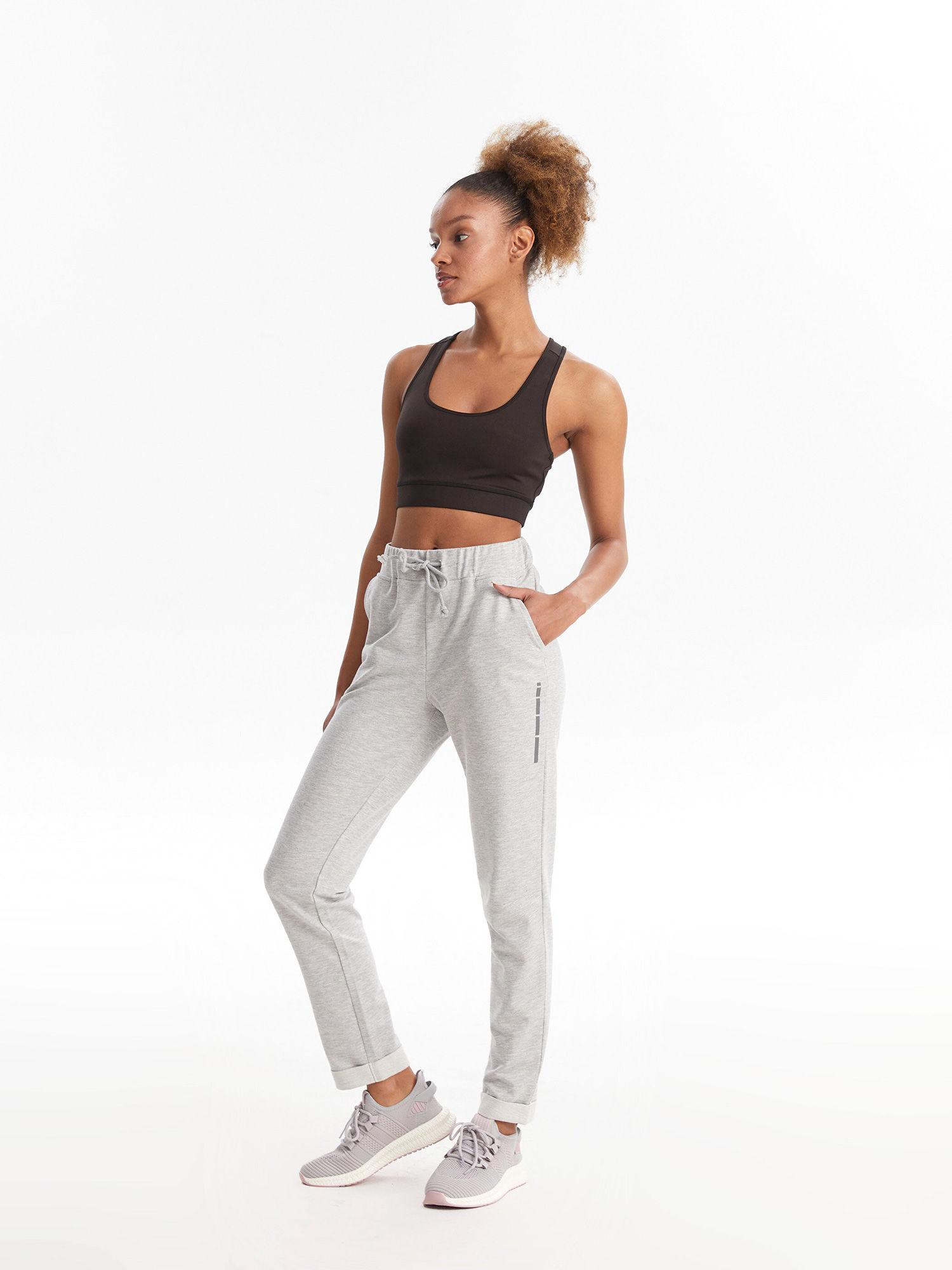 adjustable waist slim outdoor activewear sweatpants grey