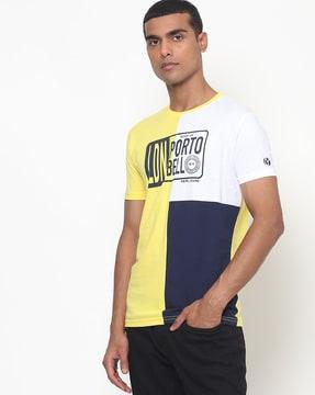 adkins colourblock slim fit crew-neck t-shirt