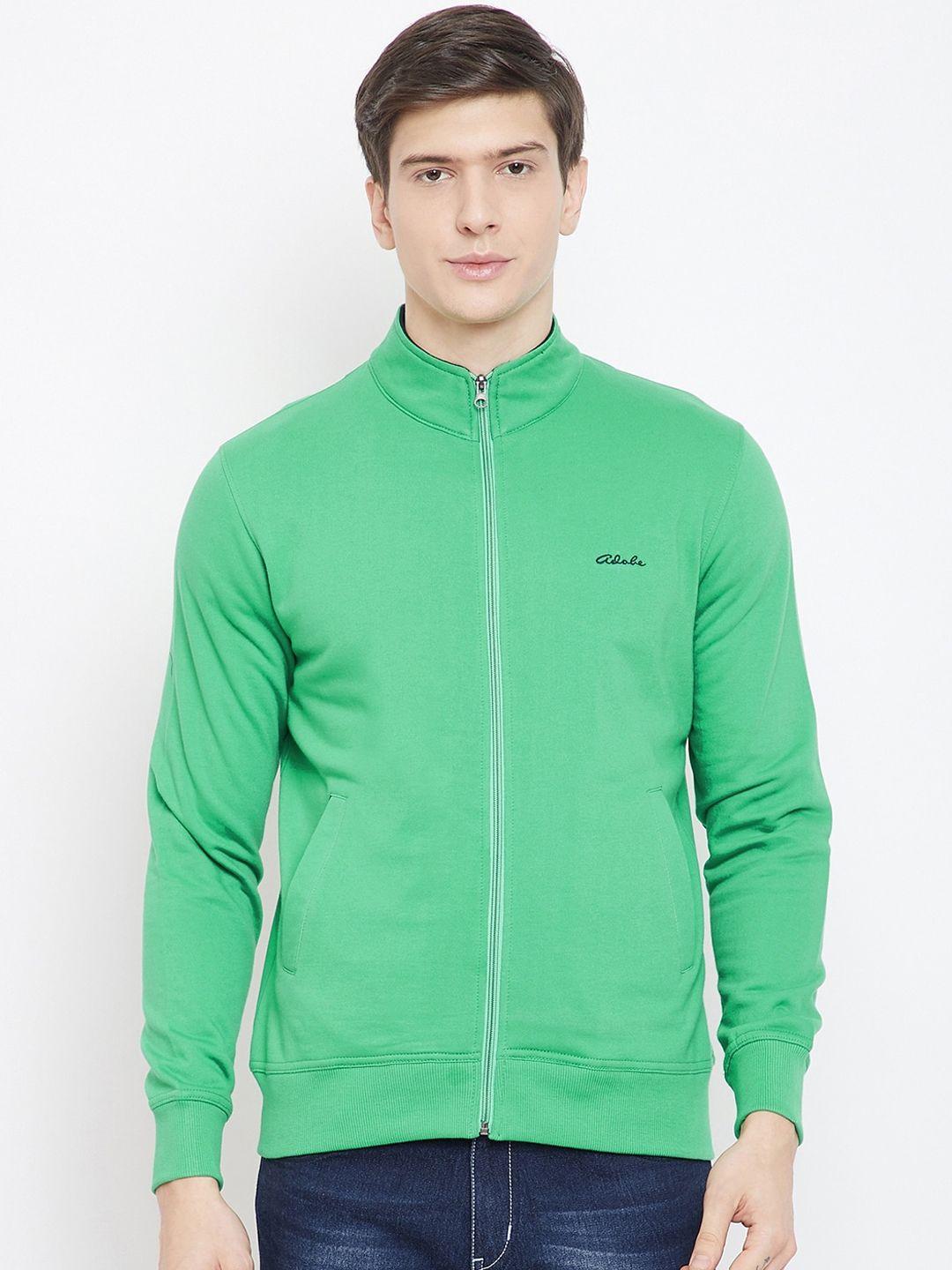 adobe men green solid sweatshirt