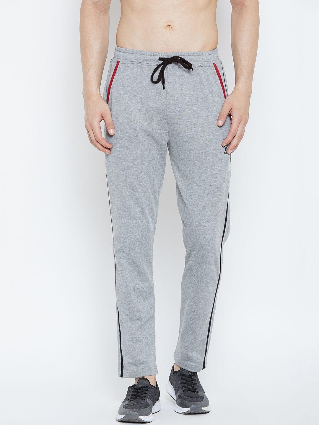 adobe men grey melange slim-fit solid track pants