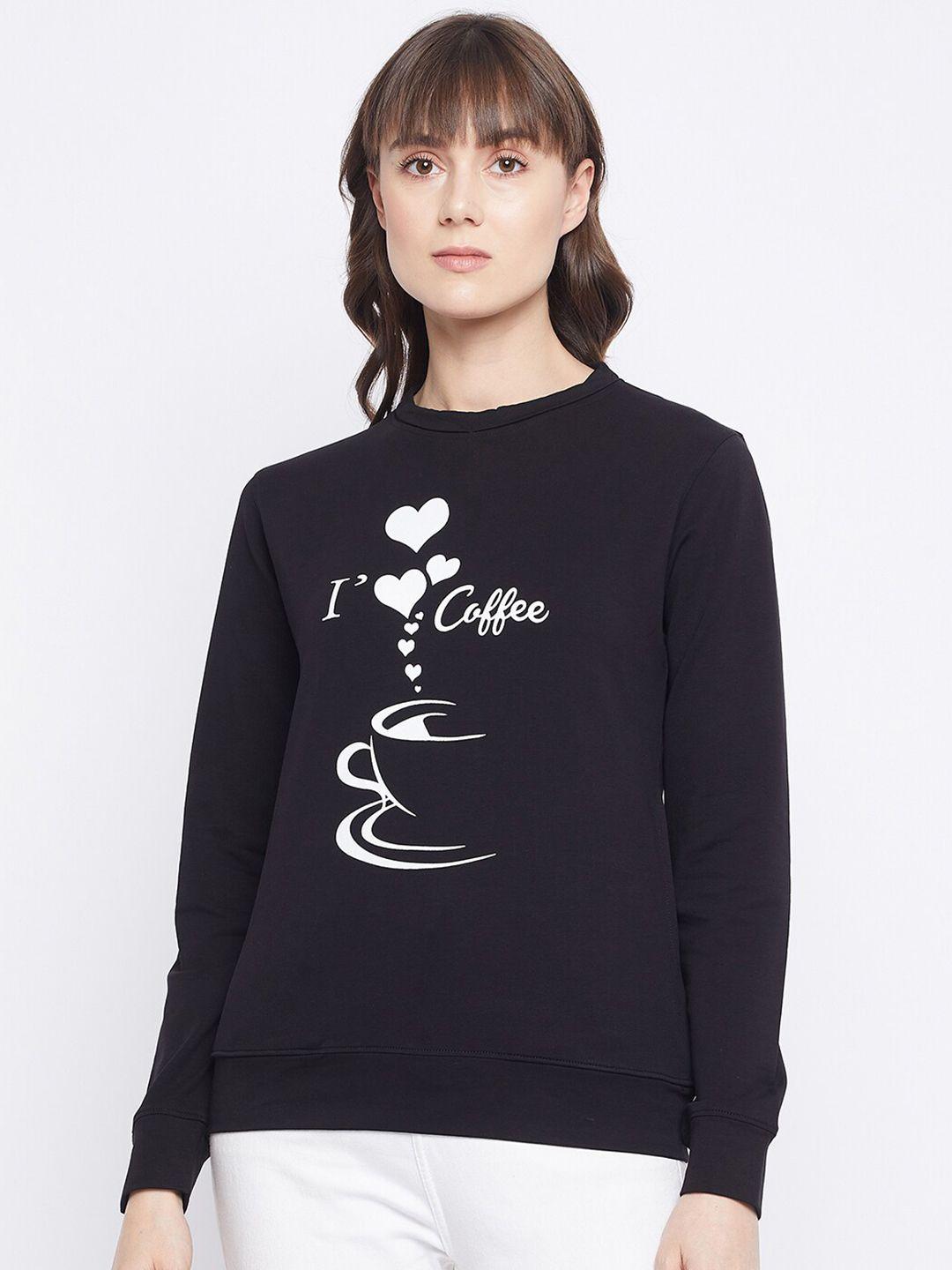 adobe women black & white printed cotton sweatshirt