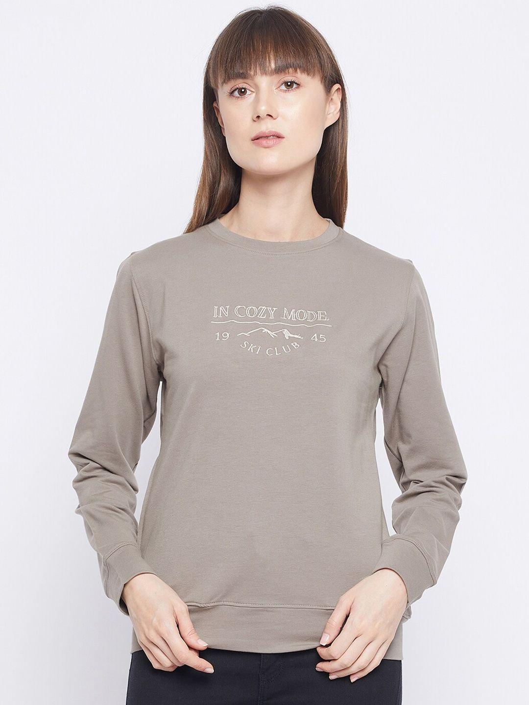 adobe women grey printed sweatshirt