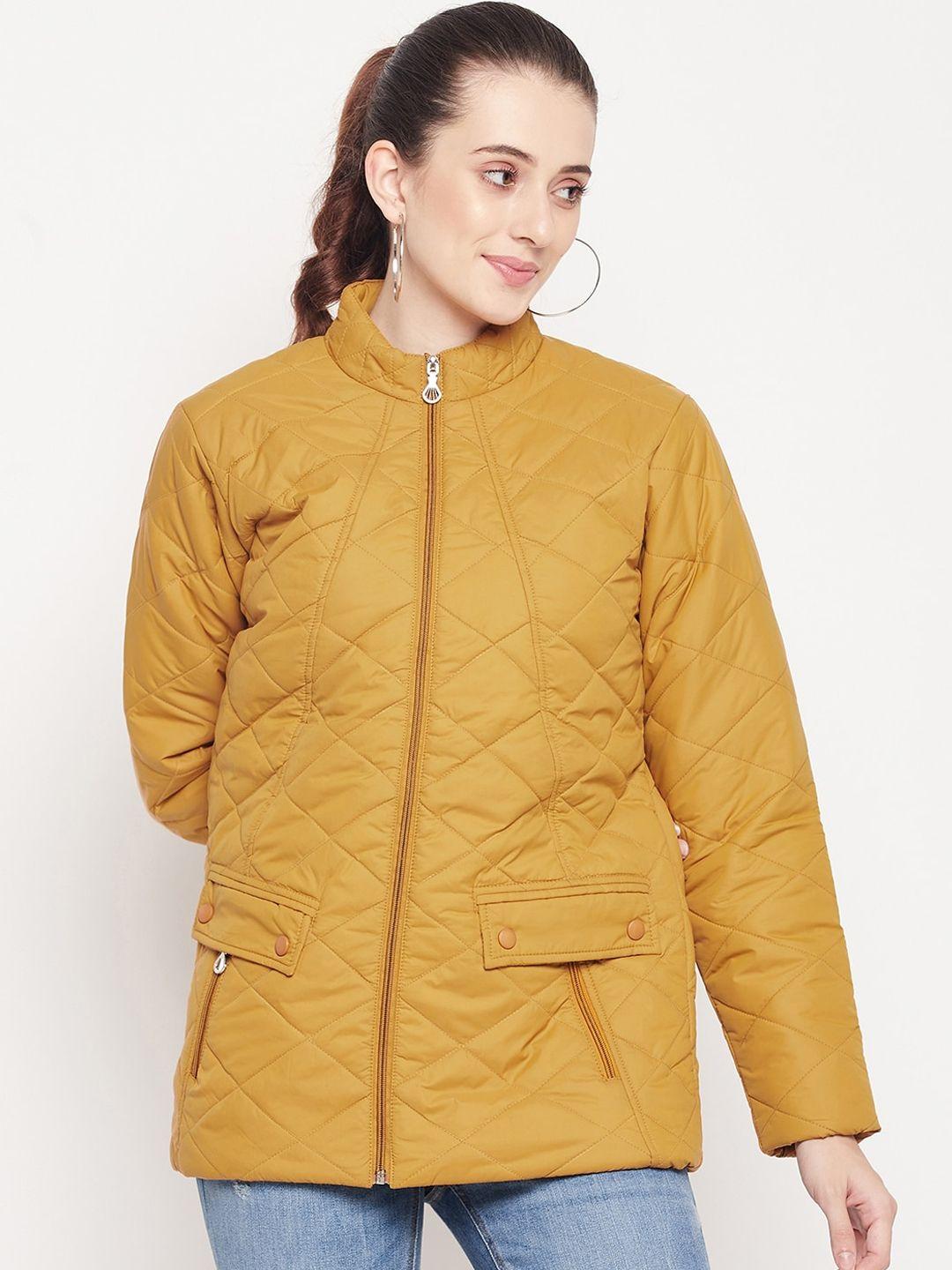 adobe women mustard lightweight longline quilted jacket