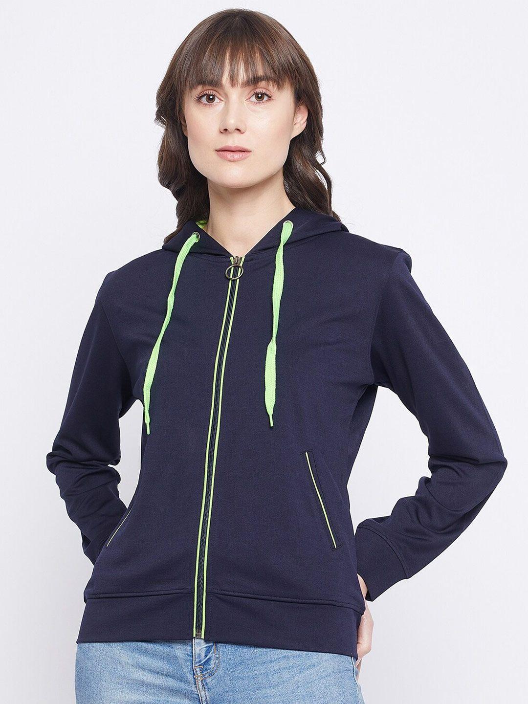 adobe women navy blue hooded sweatshirt