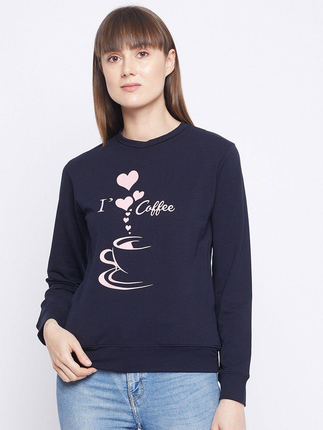 adobe women navy blue printed sweatshirt