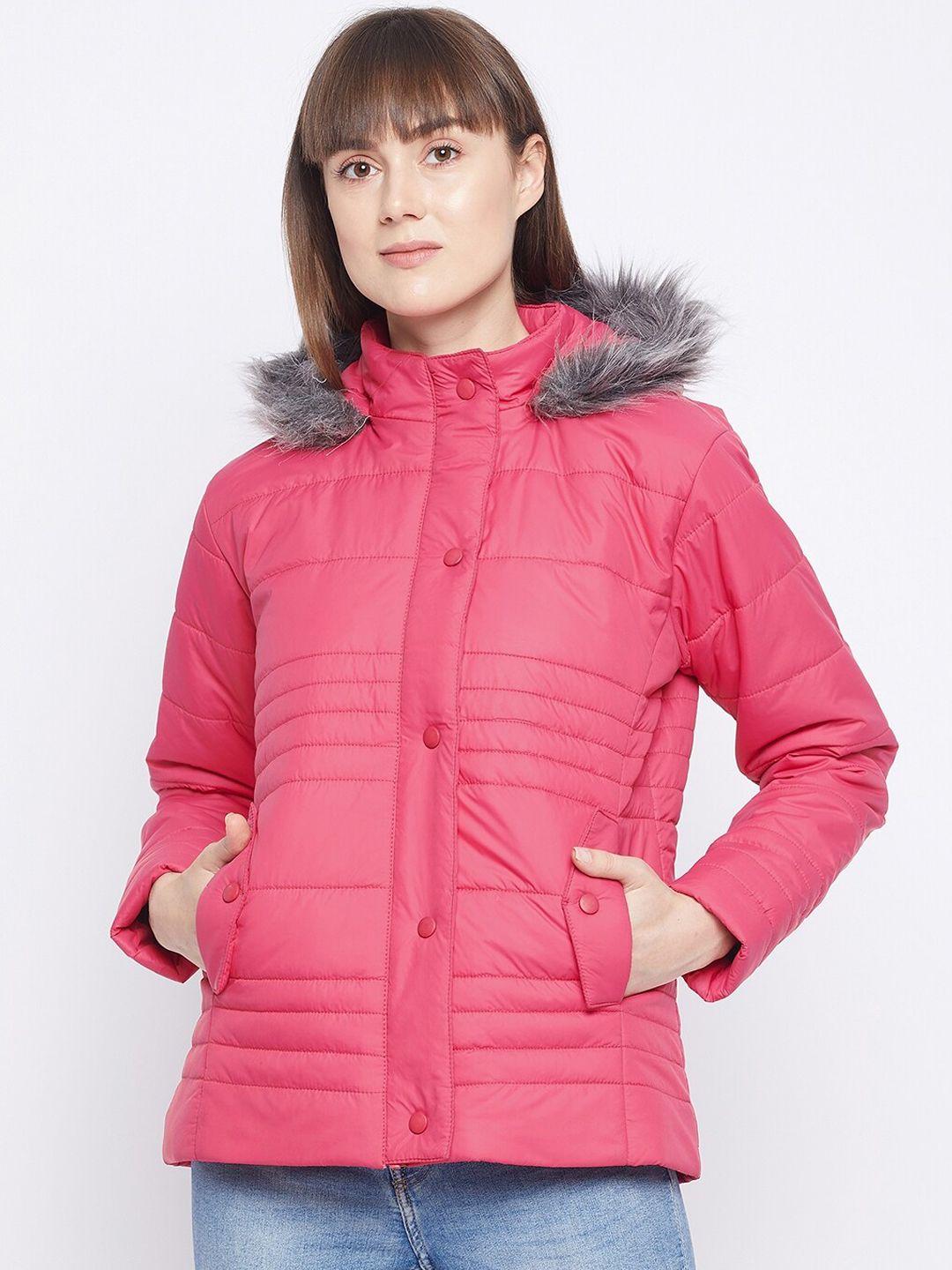 adobe women pink lightweight parka jacket