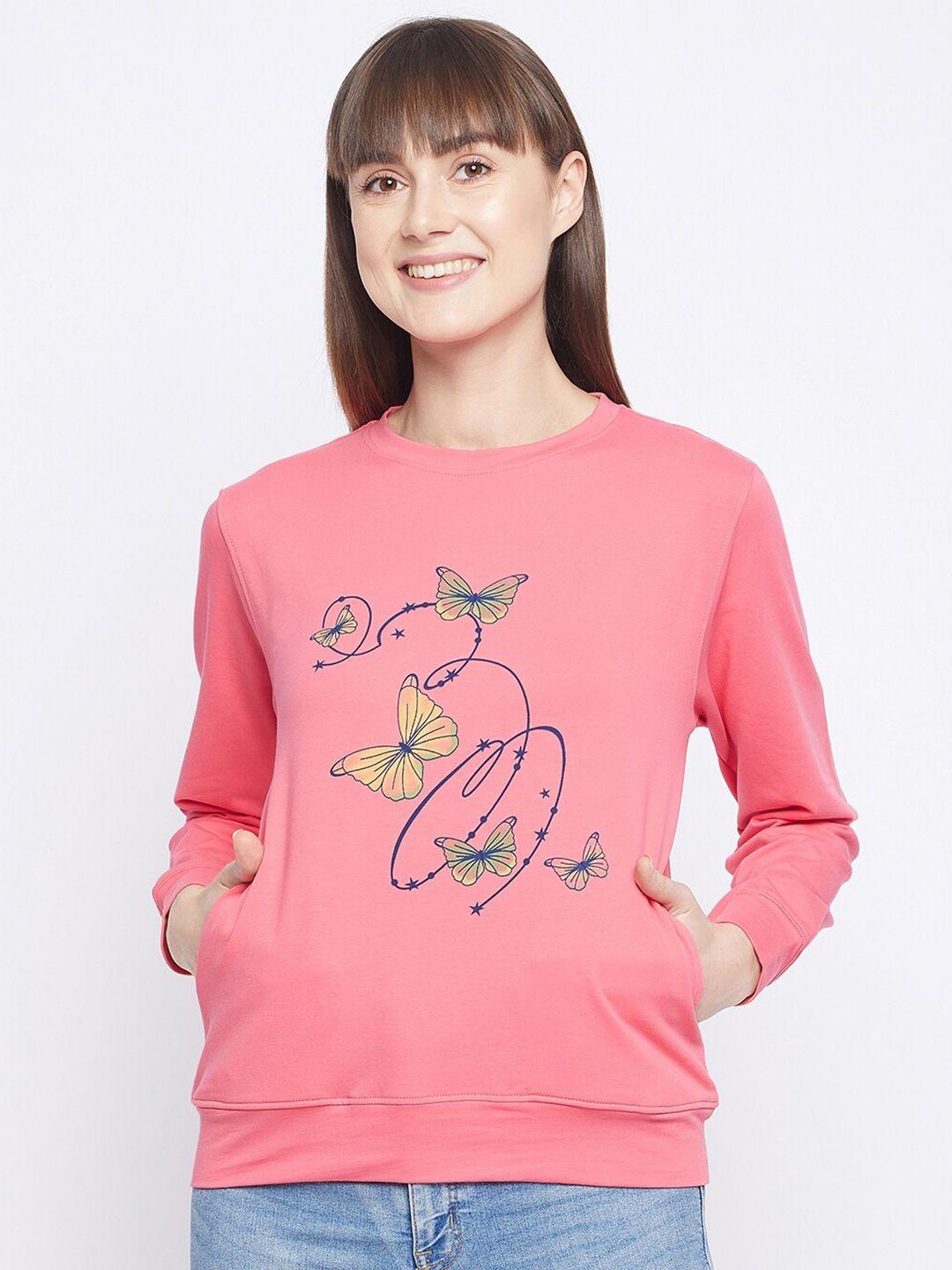 adobe women pink printed sweatshirt