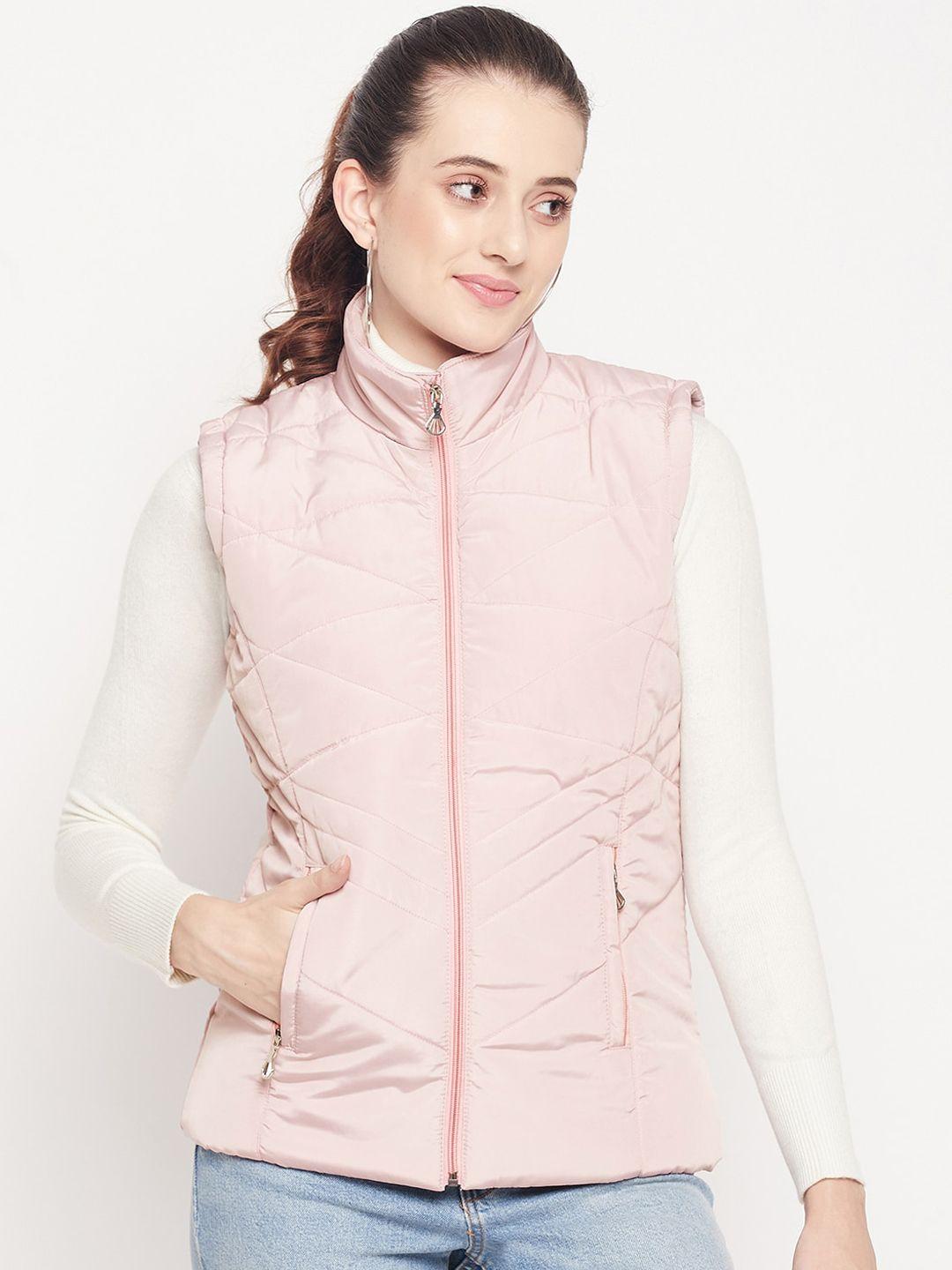 adobe women pink sleeveless lightweight padded jacket