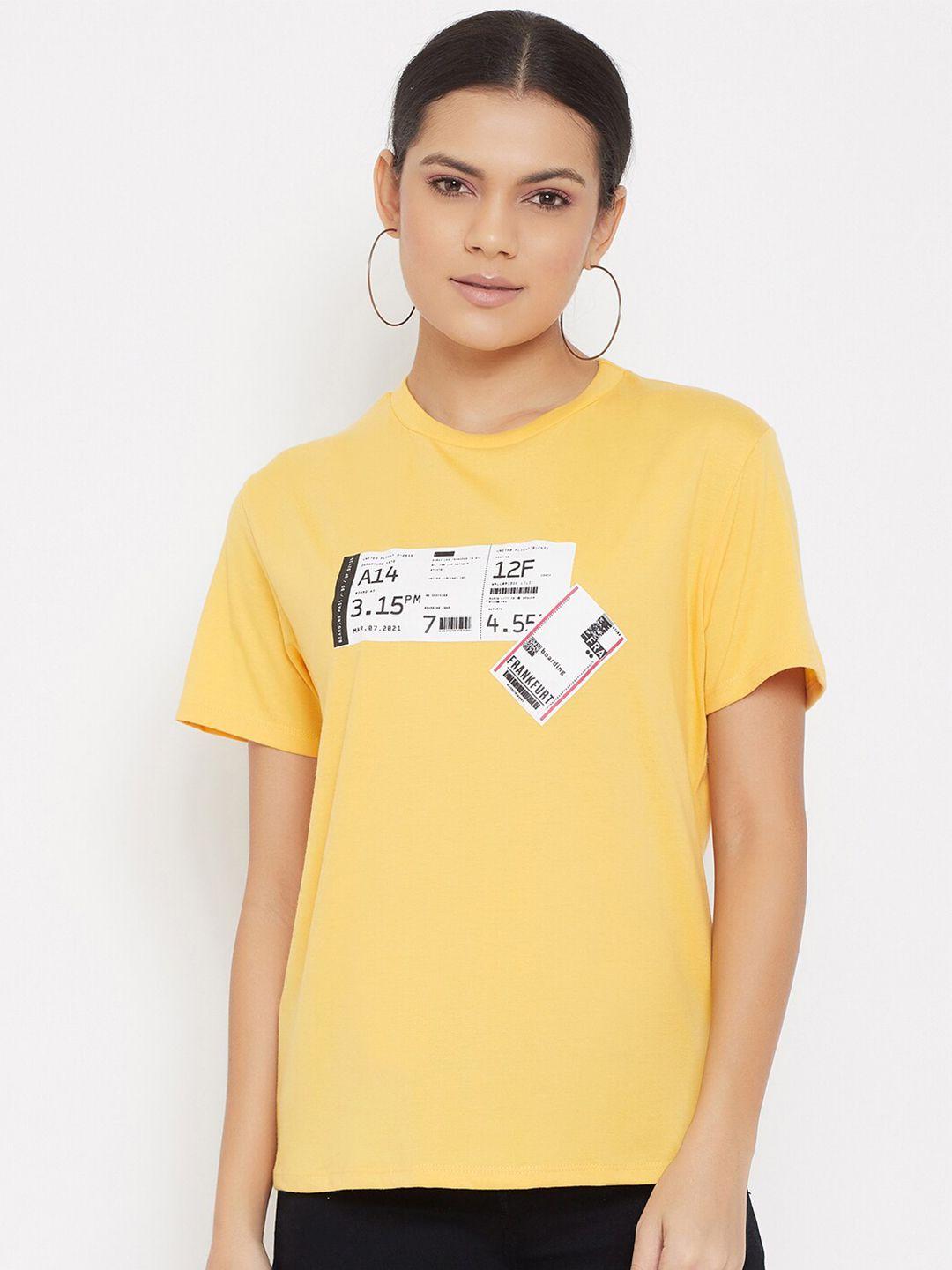 adobe yellow printed regular top