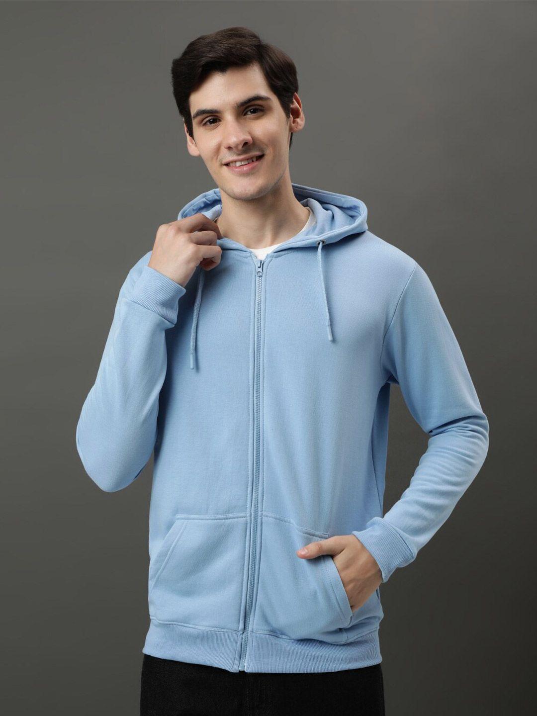 adro hooded cotton front-open sweatshirt