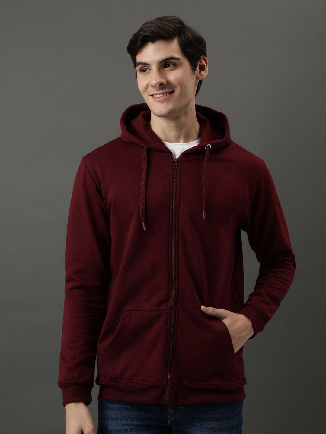 adro hooded cotton front-open sweatshirt