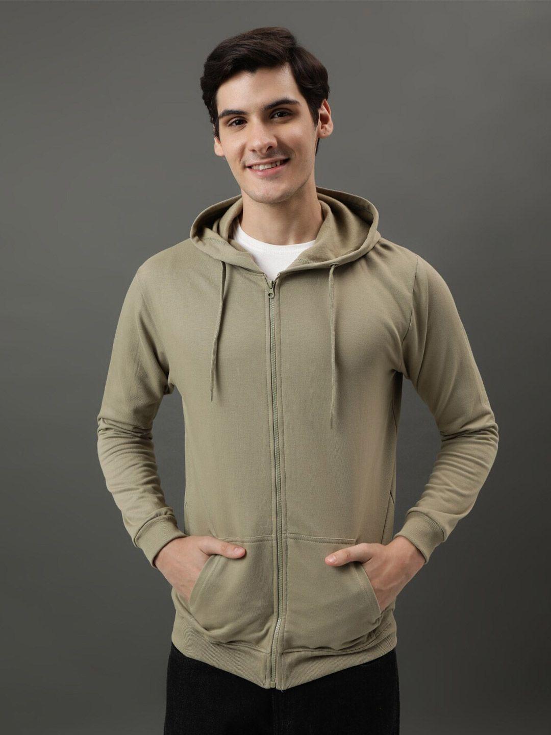 adro hooded cotton front-open sweatshirt