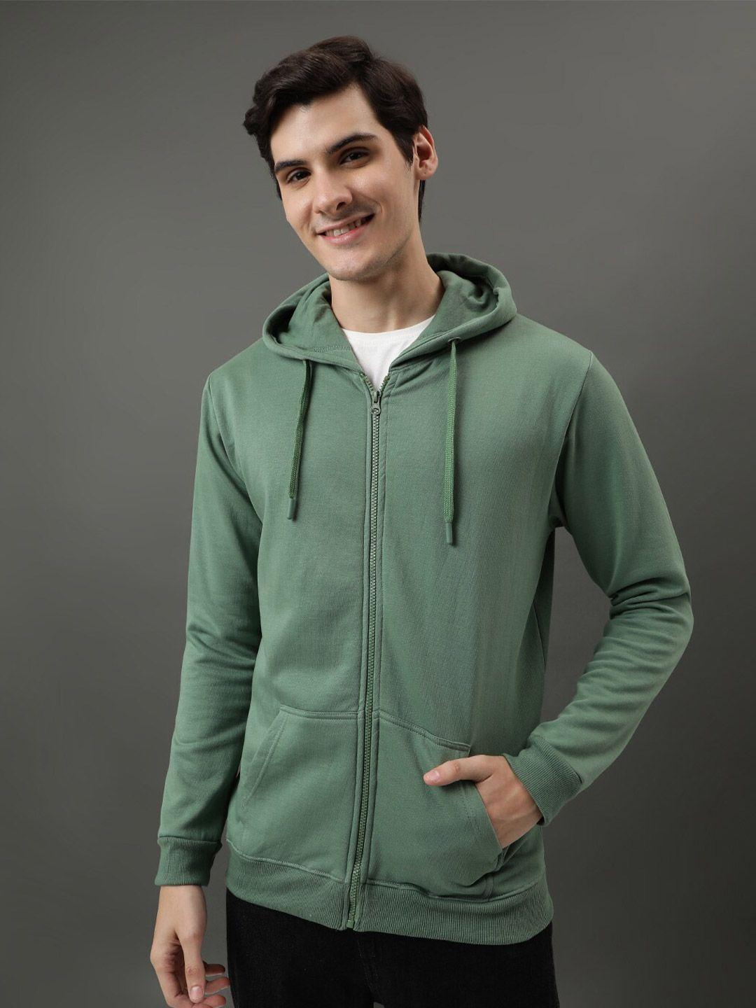 adro hooded cotton front-open sweatshirt