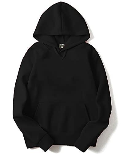 adro men's fleece hooded hoodie (h-m-pln-bl_black_m)