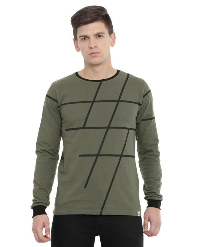 adro men's green printed t-shirt