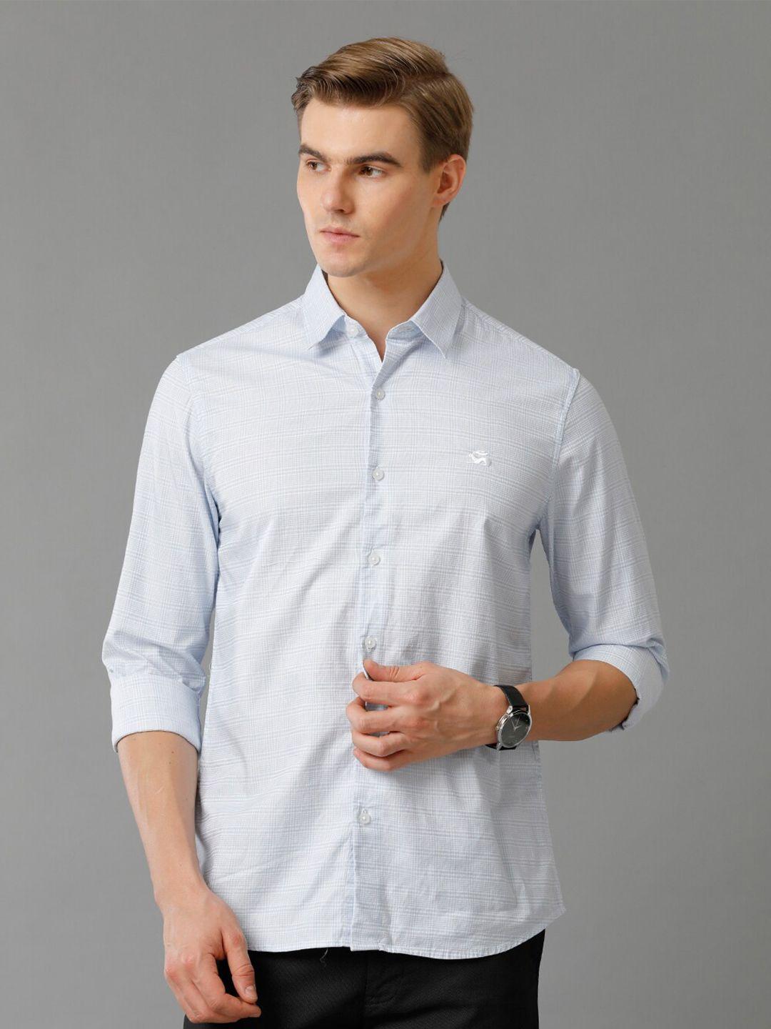 adro standard checked slim fit cotton casual shirt