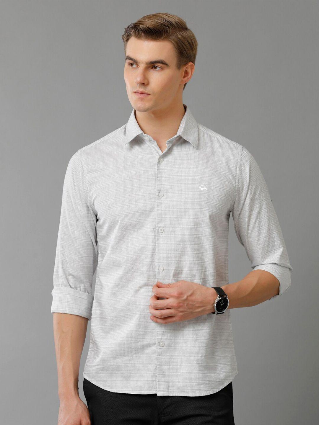 adro standard checked slim fit cotton casual shirt