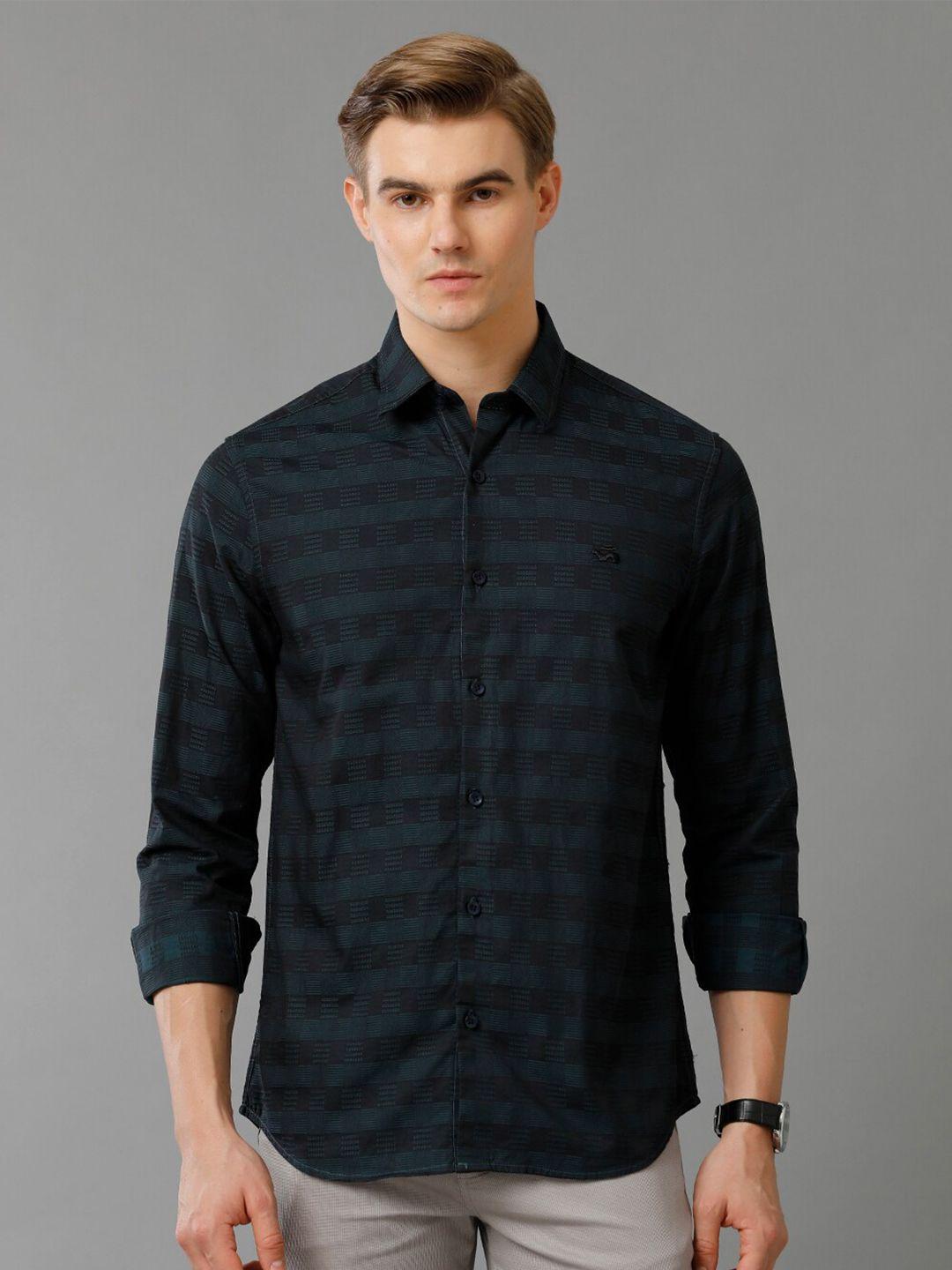 adro standard slim fit checked cotton casual shirt