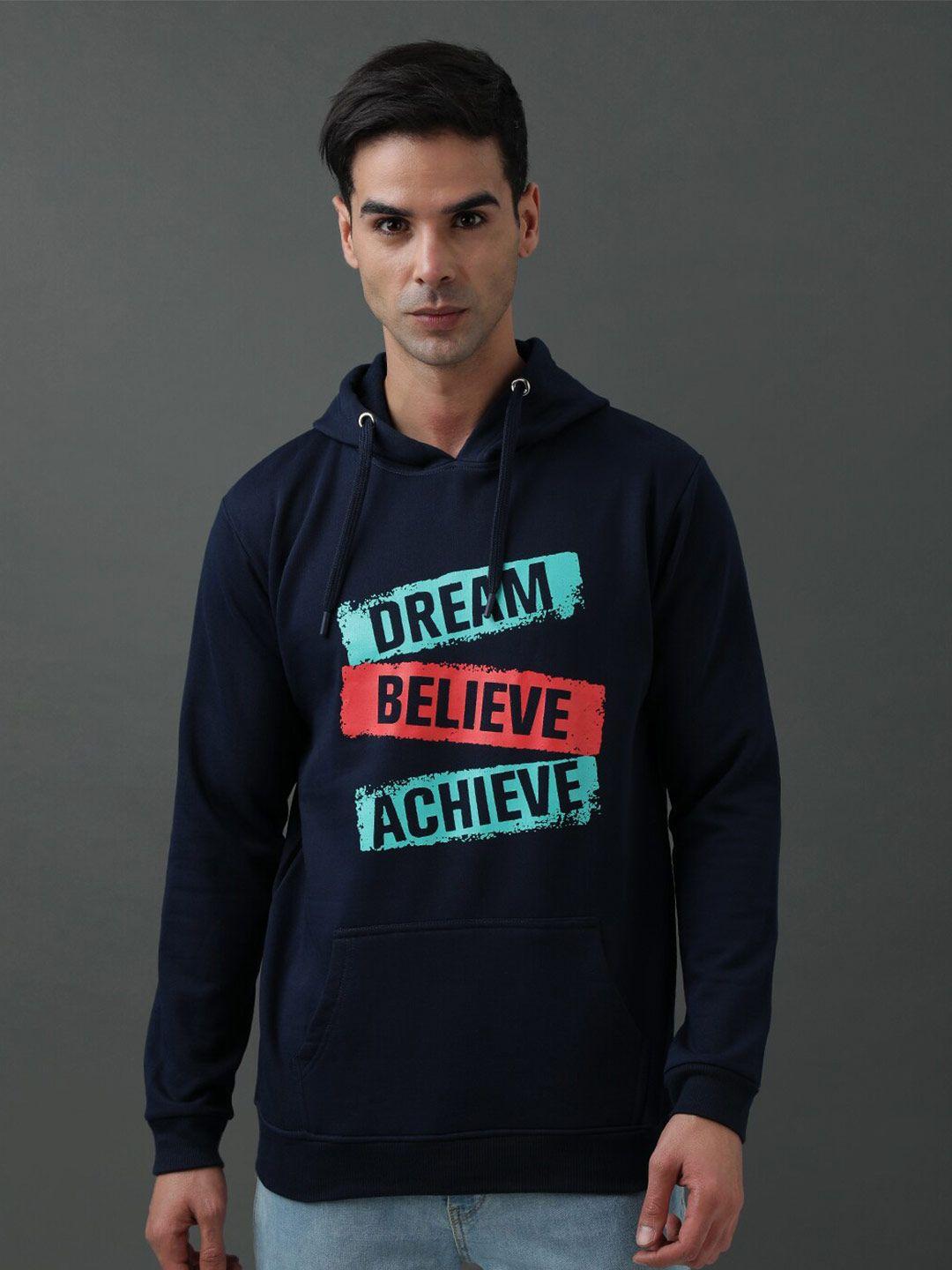 adro typography printed hooded pure cotton sweatshirt