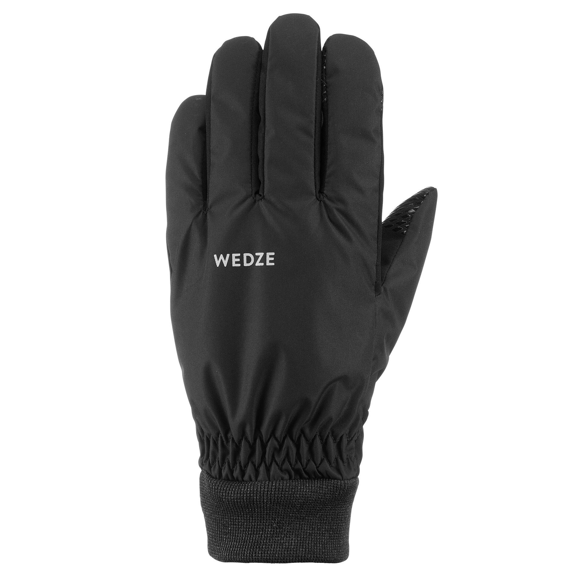adult downhill ski gloves 100 - light black