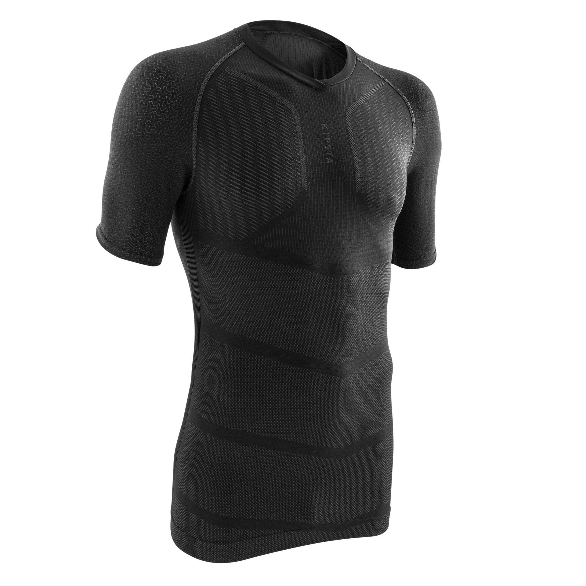 adult football base layer shirt kdry 500 - black