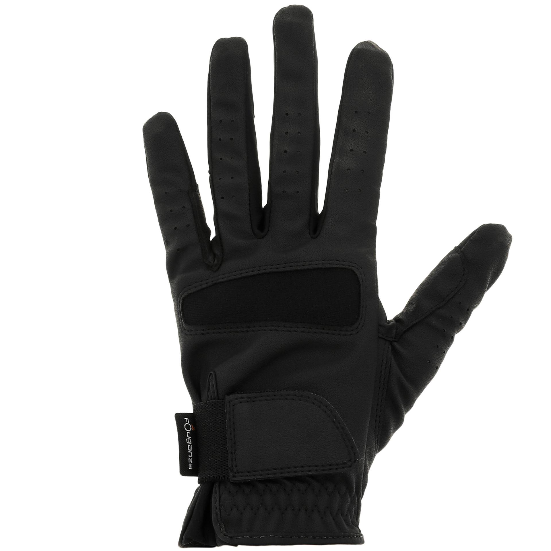 adult horse riding grippy gloves black