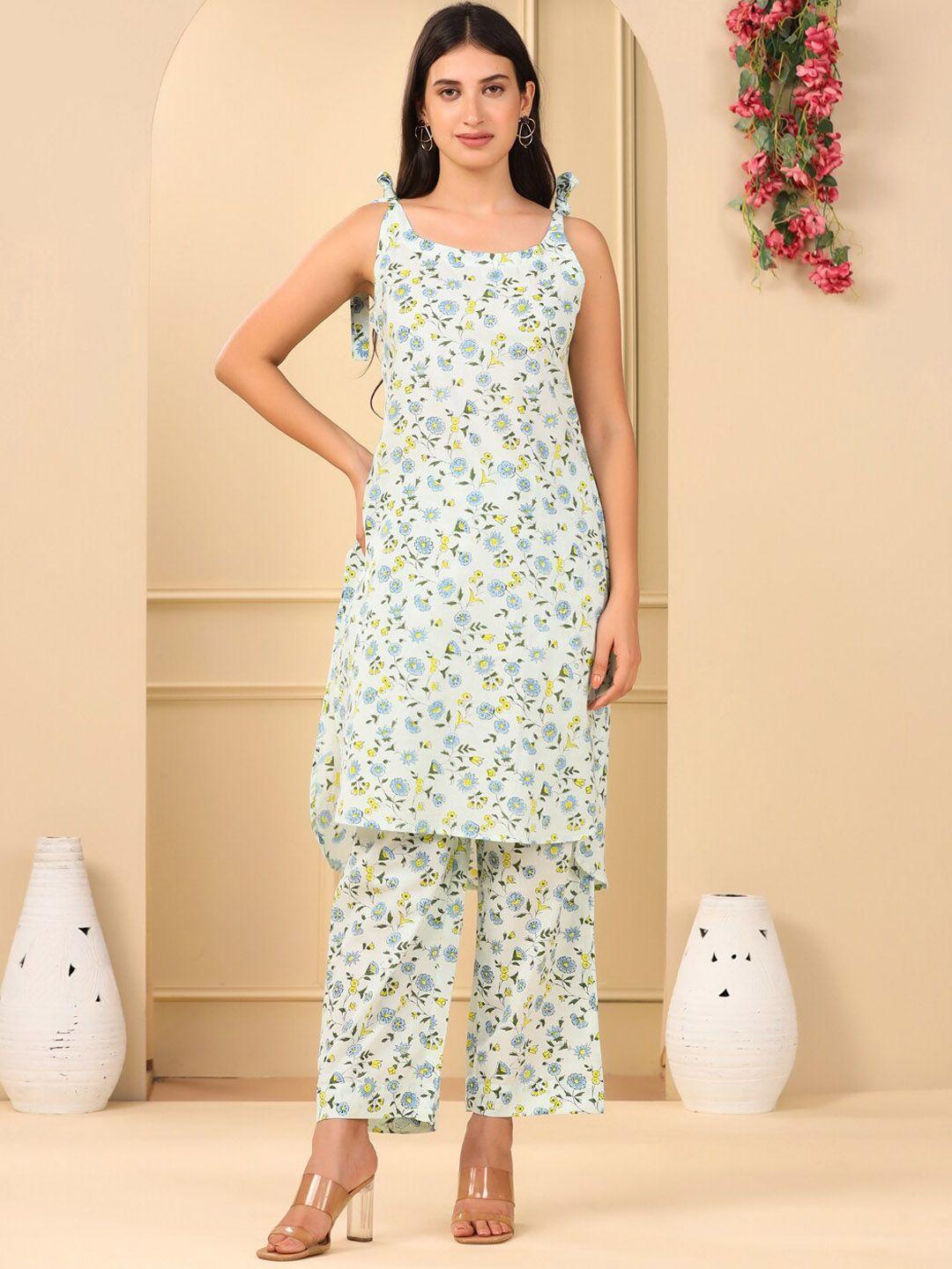 adveta floral printed regular kurta with trousers