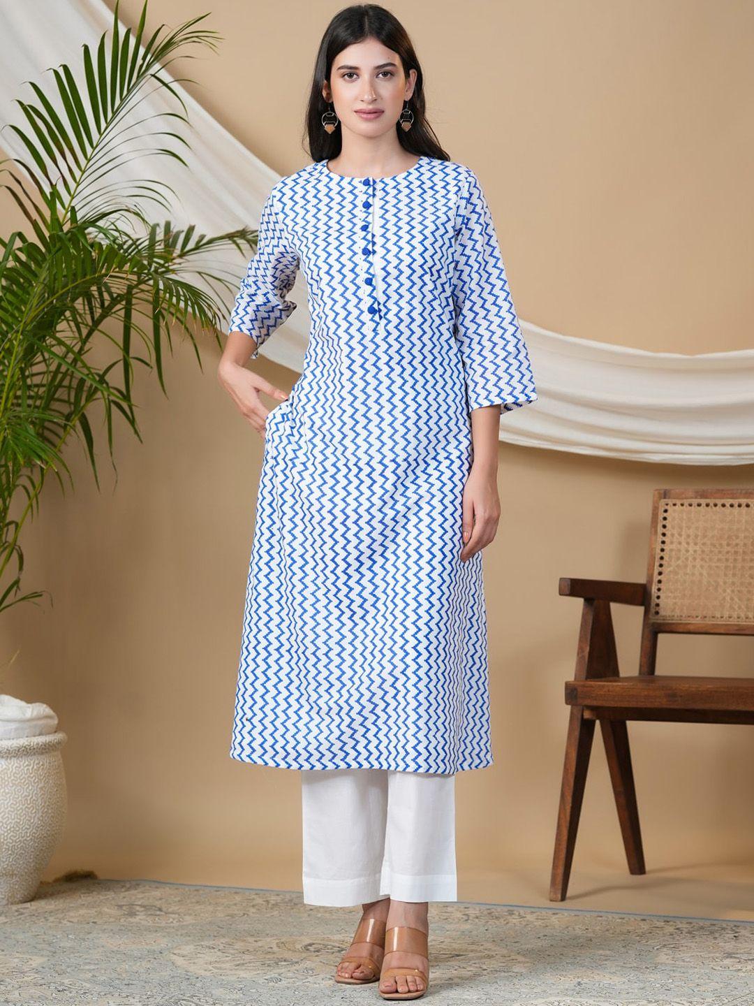 adveta geometric printed straight cotton kurta