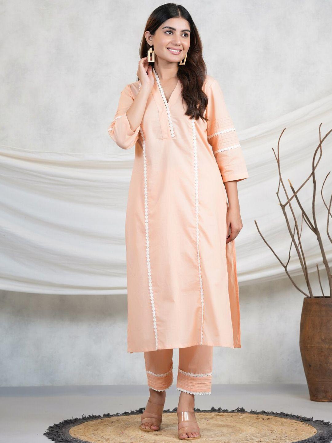 adveta v-neck thread work kurta