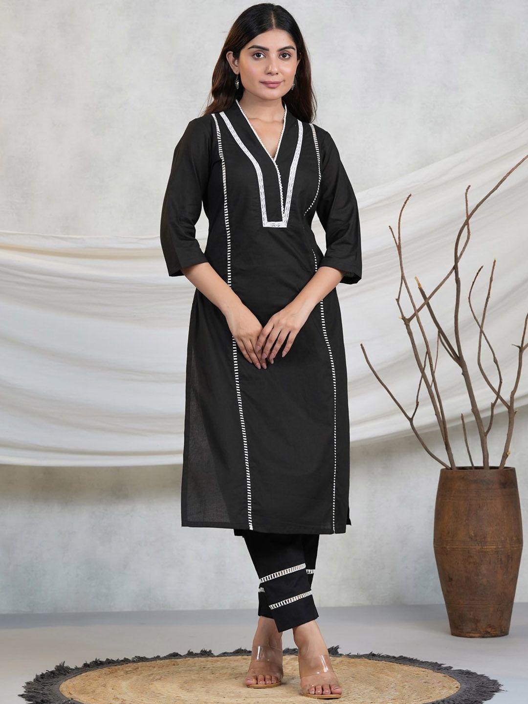 adveta v-neck thread work kurta