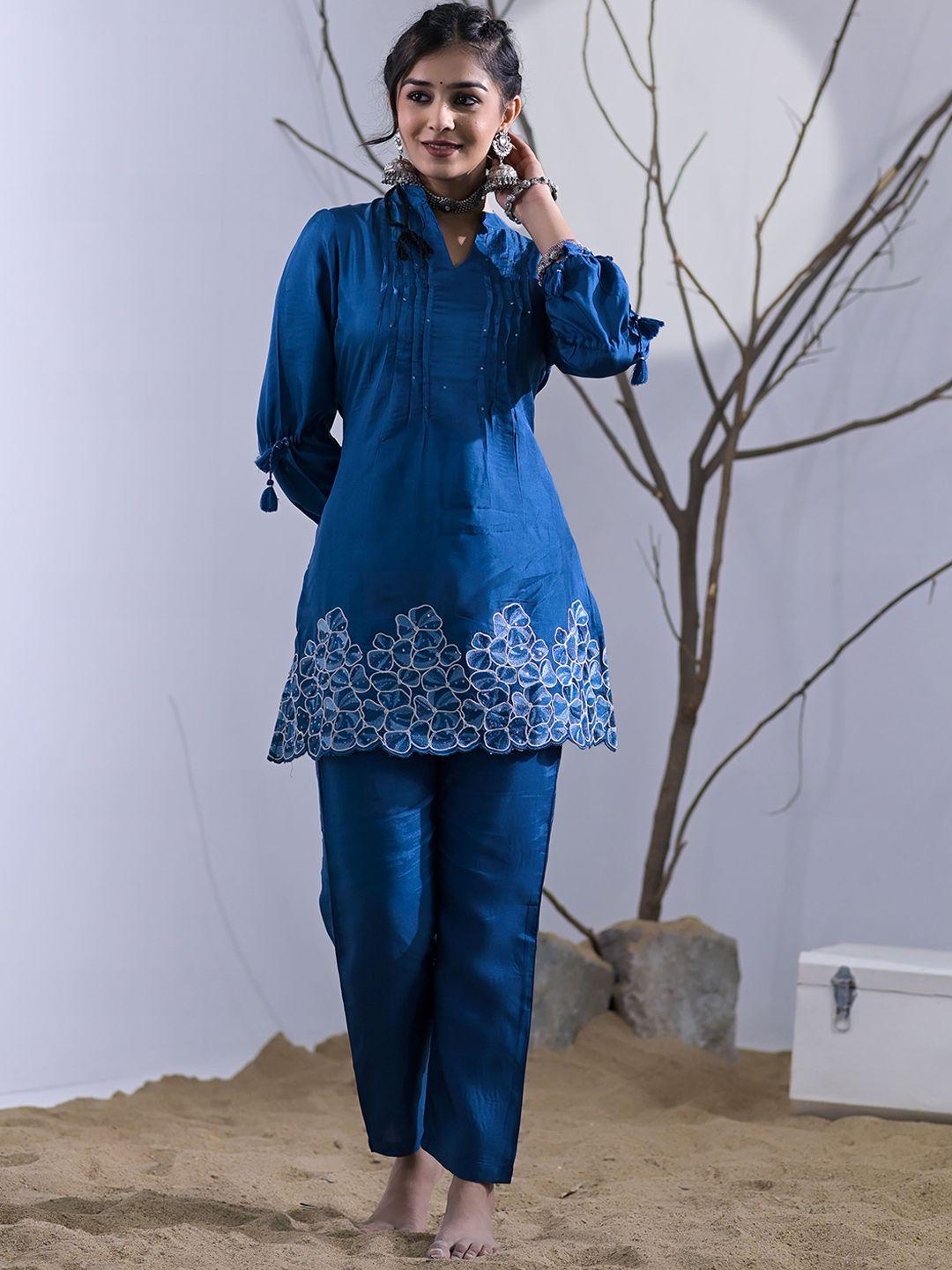 advya embroidered tunic & trouser co-ord set