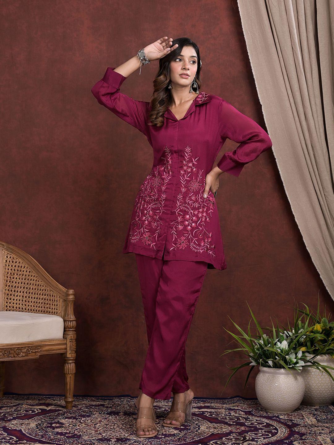 advya embroidered tunic & trouser