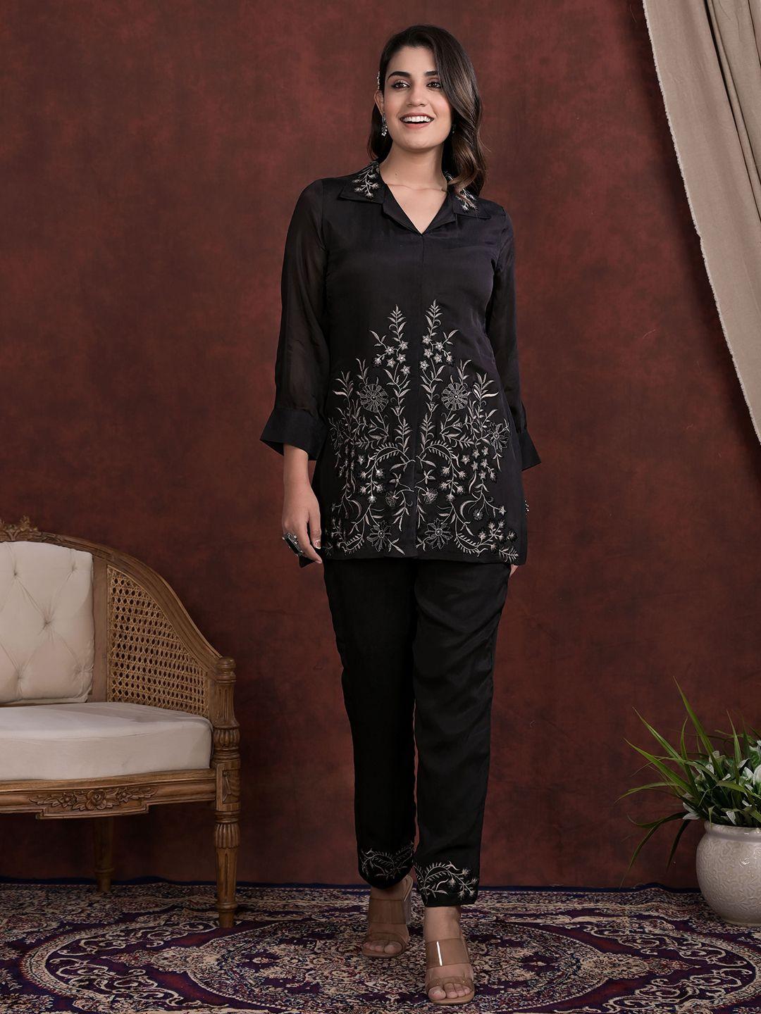advya embroidered tunic & trousers
